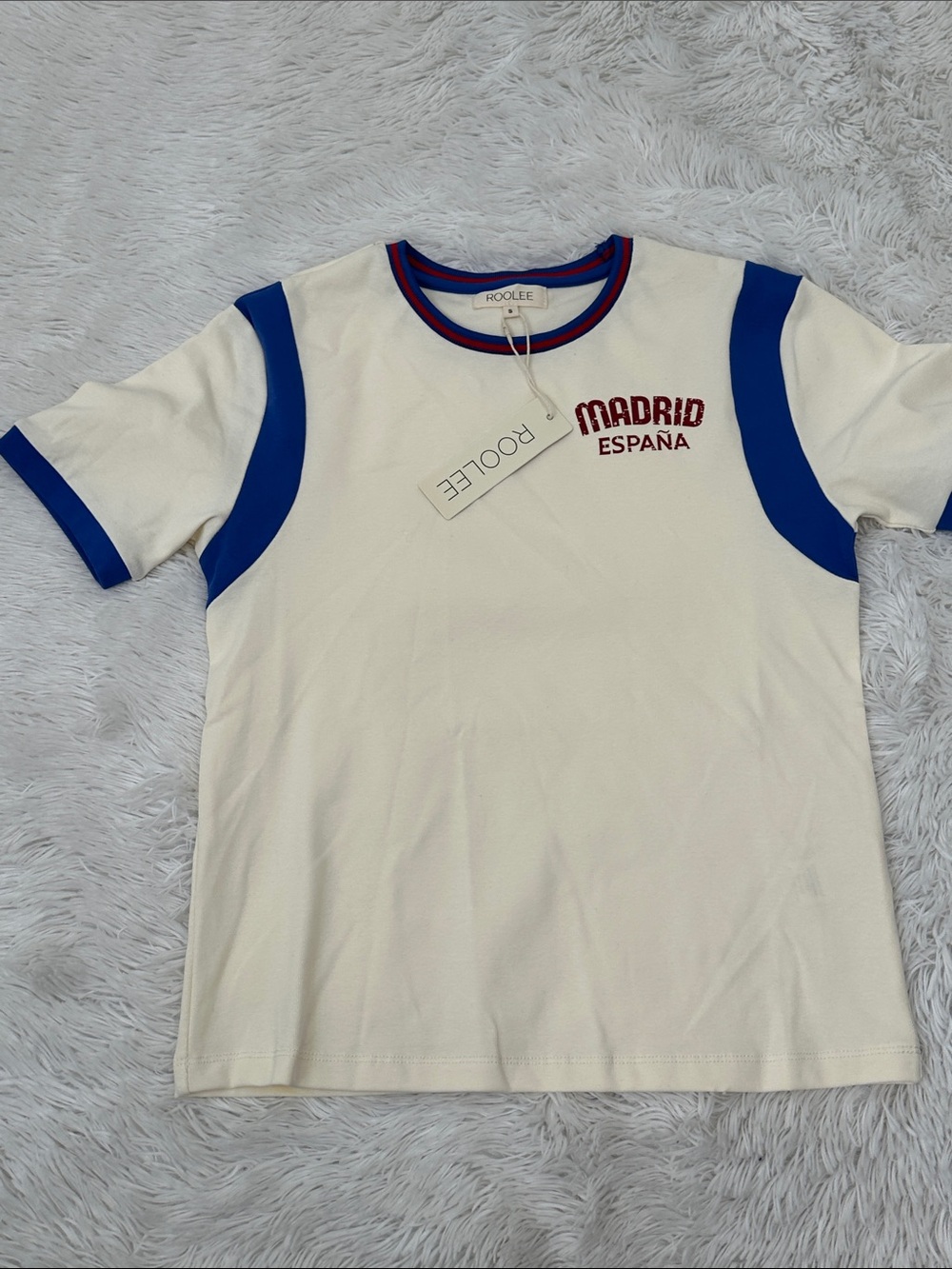 ❤️ NWT Roolee Morning Ringer Madrid Espana T-Shirt